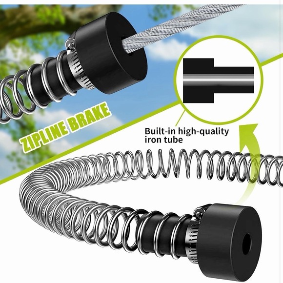 76FT Zipline for Backyard Kids and Adults Up to 350 lbs Zip Line Trolley Kit - Picture 3 of 9